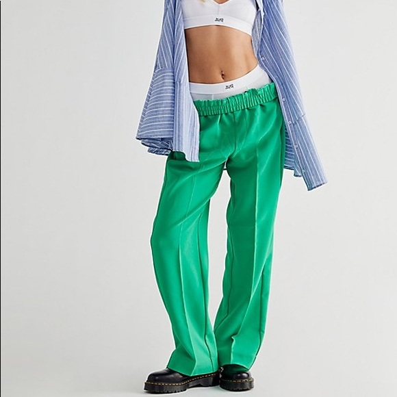 FREE PEOPLE Tribeca Track Trousers In Gone Gardening Z347-15 - Picture 1 of 2